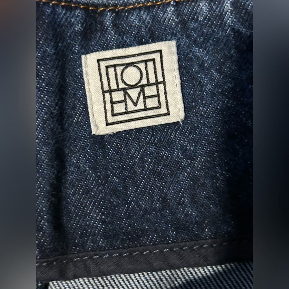 Toteme Curved Hem‎ Denim Skirt 34 / US 2 26 Waist Made in Italy Quiet Luxury - Picture 9 of 14